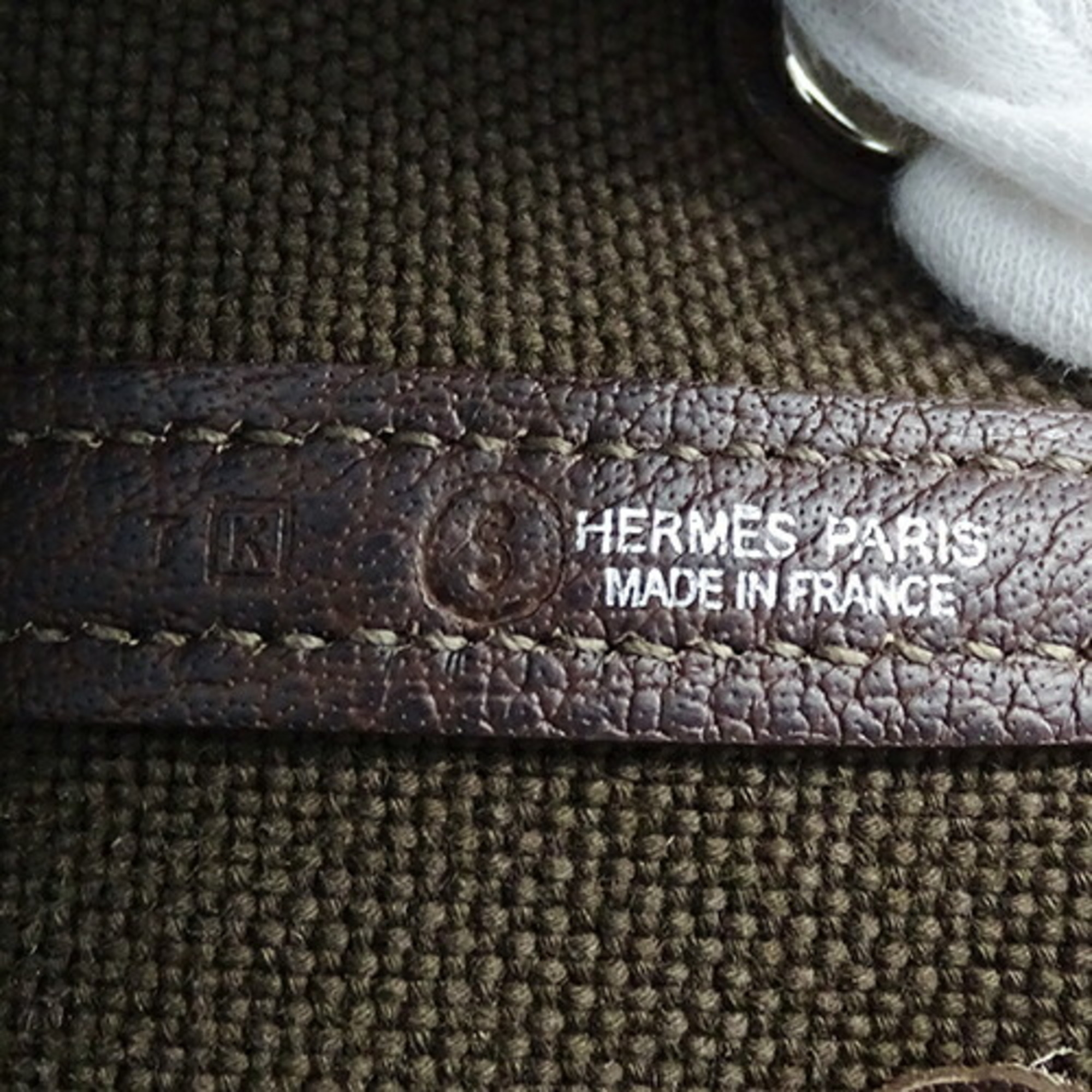 Hermes HERMES Bag Garden TPM Women's Tote Handbag Toile Seau H Dark Brown Beige □K