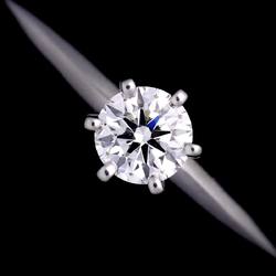 Tiffany & Co. Solitaire Diamond 0.21ct H/VS1/3EX Size 6 Ring Pt Platinum