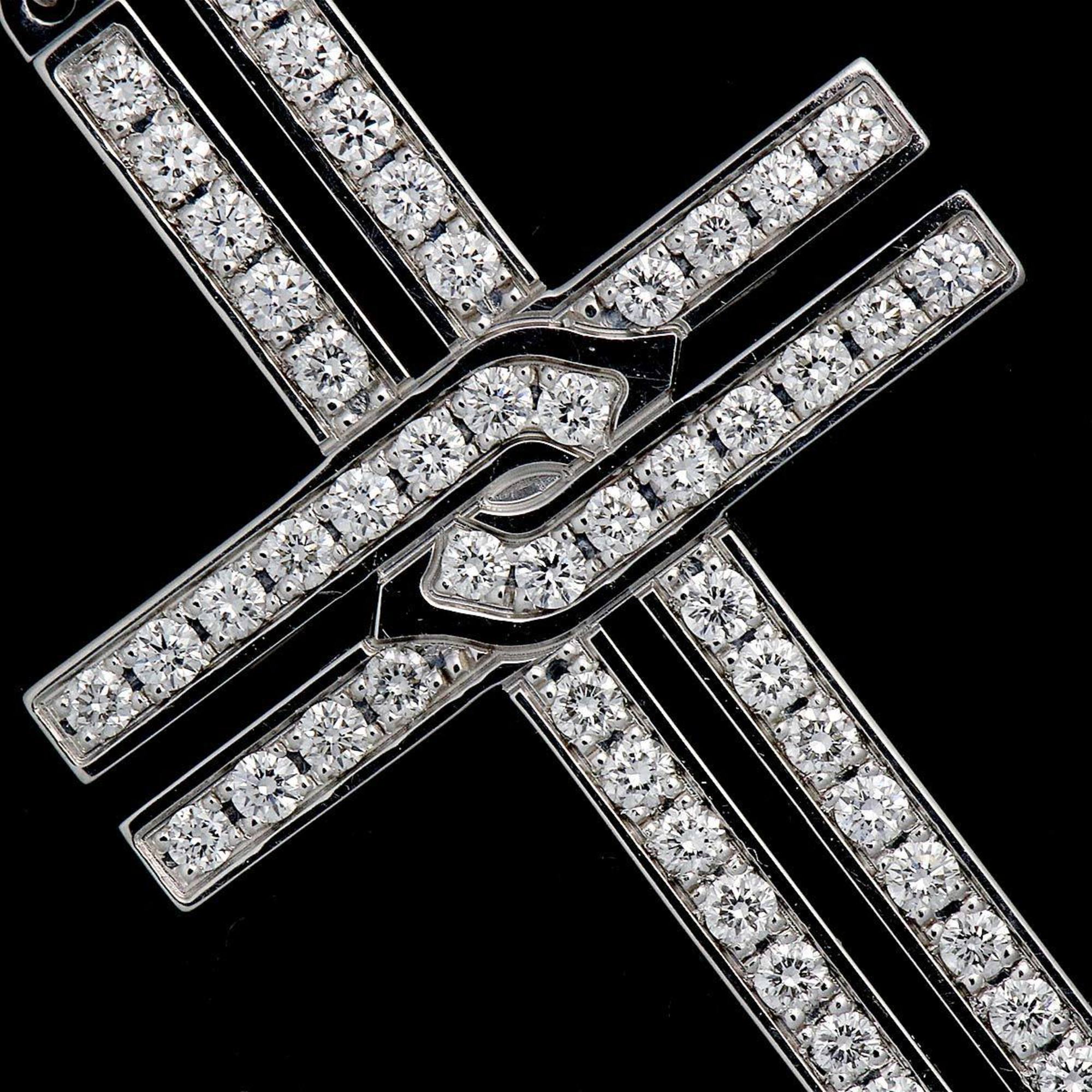 Cartier Cross Diamond Necklace 42cm K18 WG White Gold 750