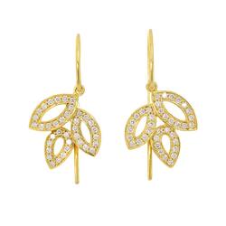 Harry Winston Lily Cluster Diamond Earrings K18 YG Yellow Gold 750