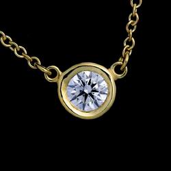 Tiffany & Co. By the Yard Diamond 0.26ct G/VS1/3EX Necklace 40cm K18 YG 750 The