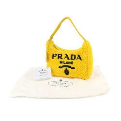 PRADA Re-Edition 2000 Terry Bag Handbag Fabric Yellow Black 1NE515 Mini