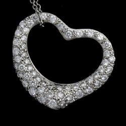 Tiffany & Co. Heart 22mm Diamond Necklace 40cm Pt Platinum