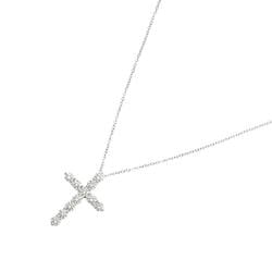 Tiffany & Co. Medium Cross Diamond Necklace 41cm Pt Platinum