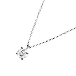 Tiffany & Co. Solitaire Diamond 0.48ct F/SI1/EX Necklace 41cm Pt Platinum