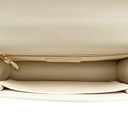 Christian Dior Dior 30 Montaigne Shoulder Bag White Gold Leather Women's