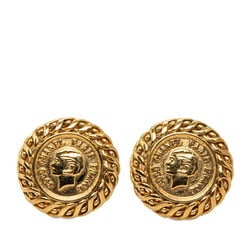 Chanel Mademoiselle Chain Earrings Gold Plated Women's CHANEL