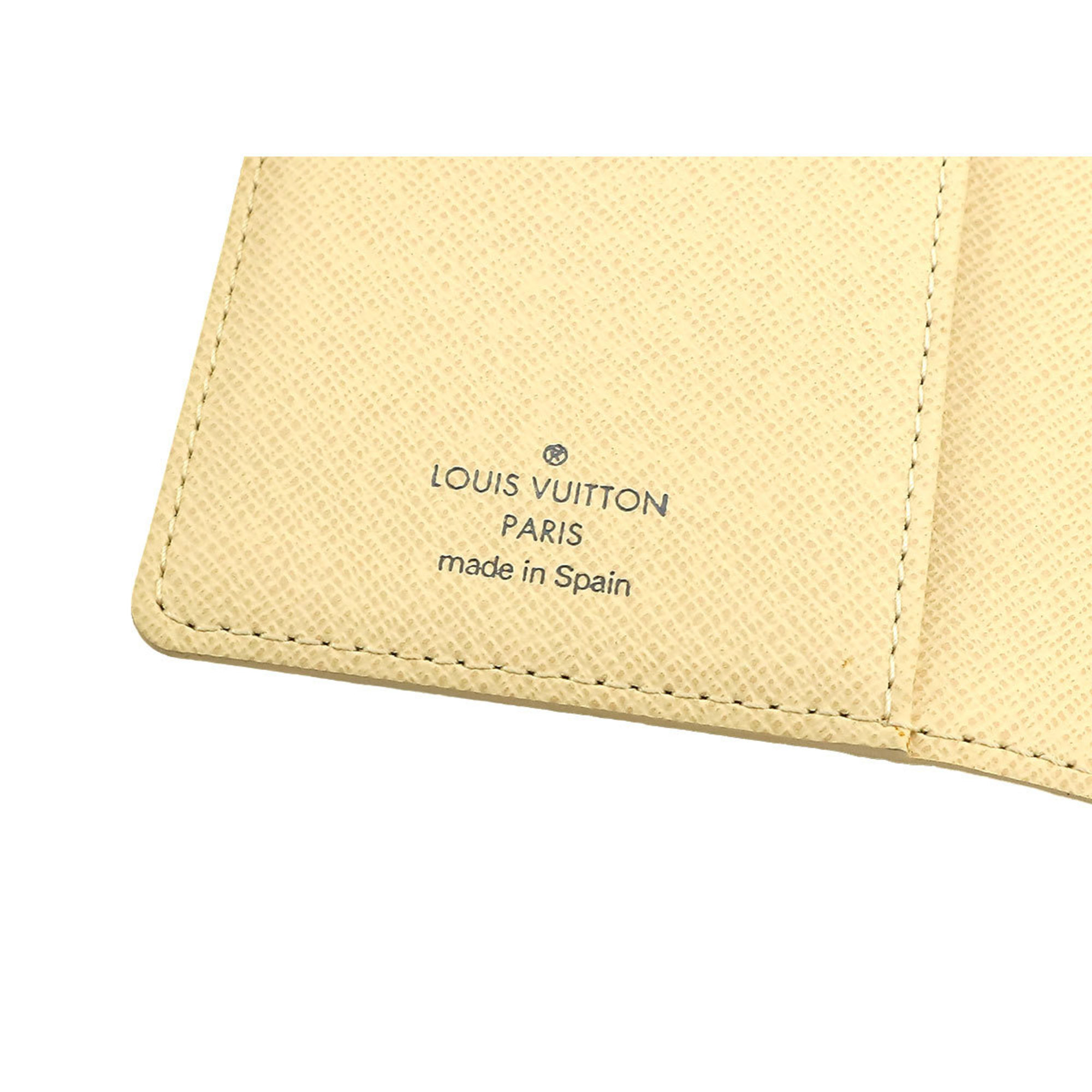 Louis Vuitton Damier Azur Agenda PM Notebook Cover White/Grey R20706 Gold Hardware