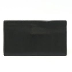 HERMES MC2 Fleming Long Wallet Evergrain Leather Black □Q Stamp