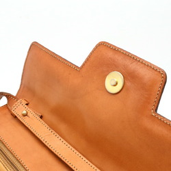 CELINE Macadam shoulder bag clutch PVC leather beige brown