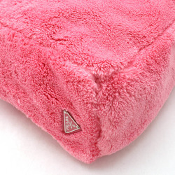 PRADA SPUGNA Tote Bag Shoulder Fabric PETALO Pink NERO Black Purchased at a domestic boutique 1BG130