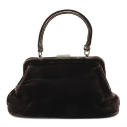 PRADA VELLUTO Handbag Velour GRAFITE Purple Brown Purchased at an overseas boutique B7740