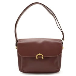 Cartier Must Line Shoulder Bag Pochette Leather Bordeaux Red