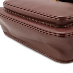 Cartier Must Line Shoulder Bag Pochette Leather Bordeaux Red