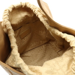 CHANEL Chocolate Bar Handbag Bag Leather Beige A19981