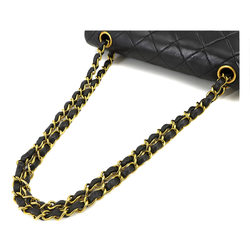 CHANEL Matelasse 23 Chain Shoulder Bag Leather Black A01113 Gold Hardware