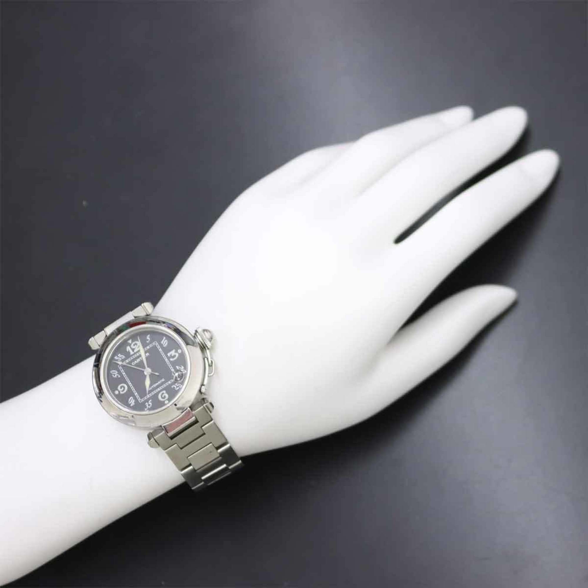 Cartier Pasha C W31043M7 Boys' Watch Date Black Dial Automatic Self-Winding