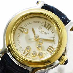 Chopard Happy Sports Combi 27/8239-23 Men's Watch Date 7P Moving Diamond White Dial K18YG Yellow Gold Quartz