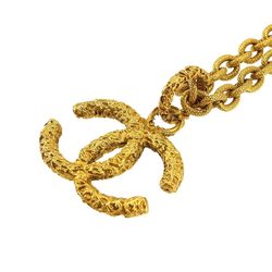CHANEL Coco Mark Long Necklace Gold 93A