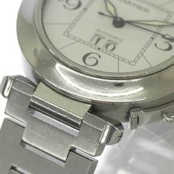 Cartier Pasha C Big Date W31055M7 Boys' Wristwatch White Dial Automatic Self-Winding Watch PashaC