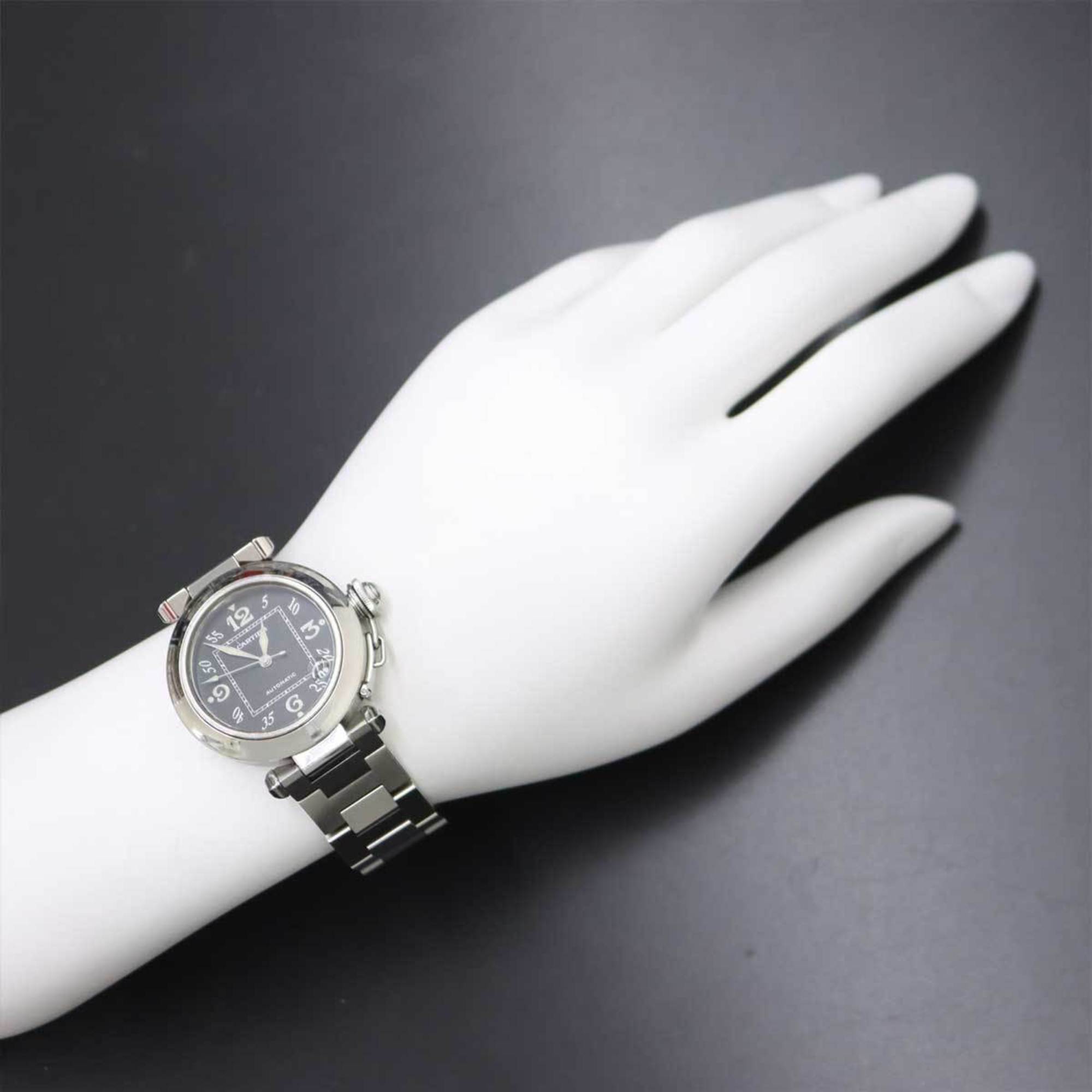 Cartier Pasha C W31043M7 Boys' Watch Date Black Dial Automatic Self-Winding