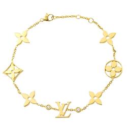 Louis Vuitton Monogram Idylle Blossom 18cm Diamond Bracelet K18 YG Yellow Gold 750