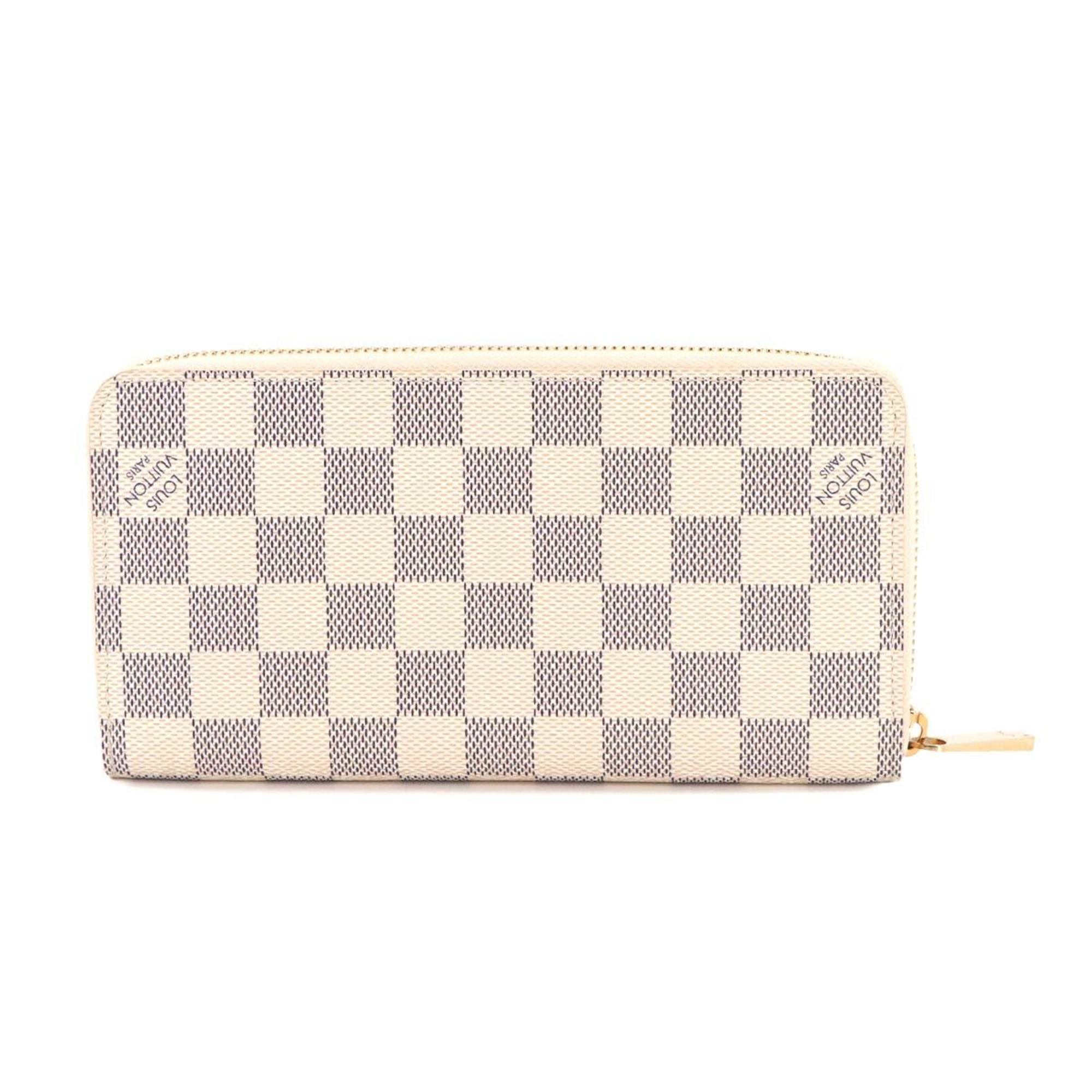 Louis Vuitton Damier Azur Zippy Wallet Round Long Atlantic White N41668