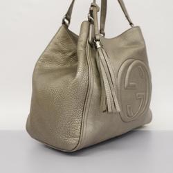 Gucci Tote Bag Soho 282309 Leather Grey Women's