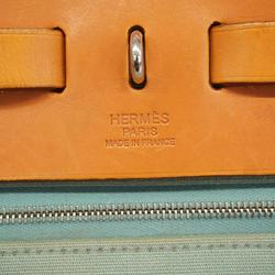 Hermes Handbag Airbag Zip PM □M Engraved Toile Officier Natural Ciel Women's