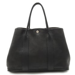 HERMES Garden PM Tote Bag Handbag Negonda Leather Black P Stamp