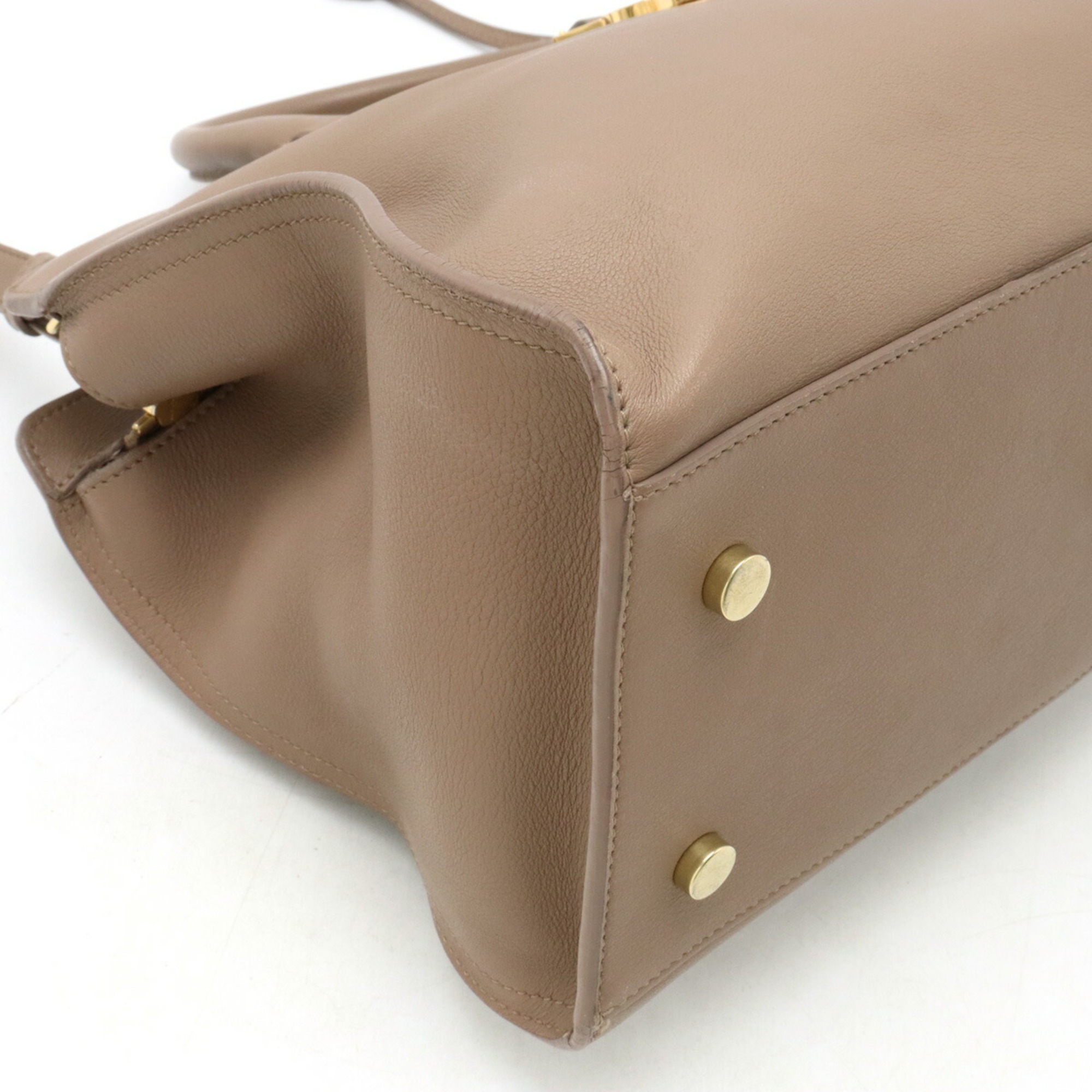 SAINT LAURENT PARIS YSL Yves Saint Laurent Cabas Small Handbag Shoulder Bag Leather Greige 424869