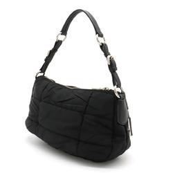 PRADA Crispy Shoulder Bag Nylon Leather NERO Black BR3809