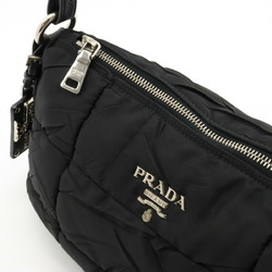 PRADA Crispy Shoulder Bag Nylon Leather NERO Black BR3809