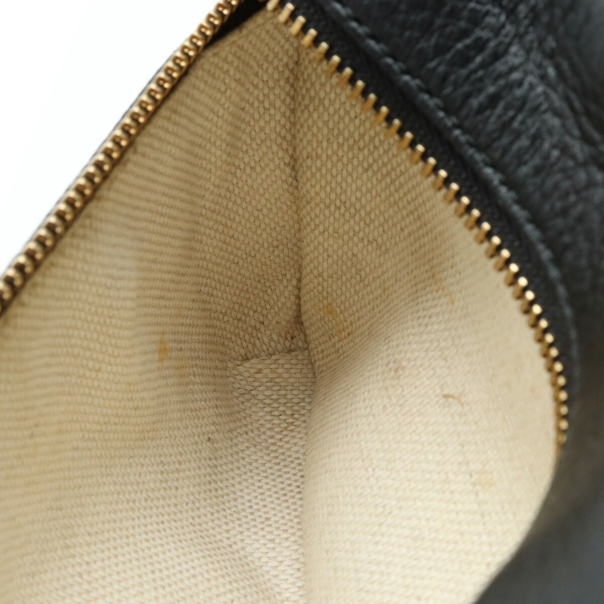 GUCCI Soho Backpack, Chain Shoulder, Leather, Black, 536192