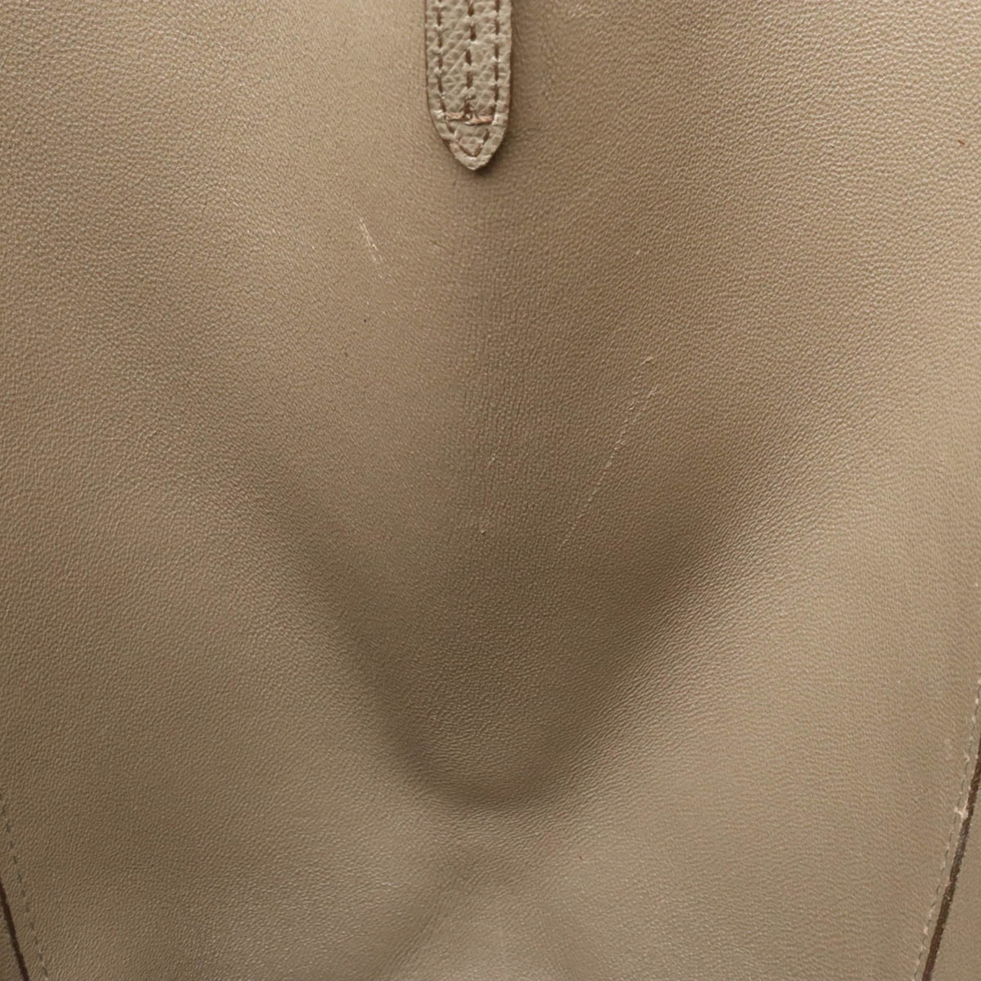 CELINE Cabas Phantom Medium Belt Tote Bag Shoulder Leather Greige 171053