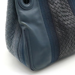 BOTTEGA VENETA Bottega Veneta Intrecciato Embroidered Shoulder Bag Chain Tote Leather Blue Gray