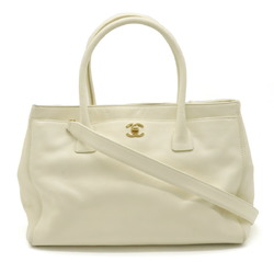 CHANEL Chanel Executive Line Coco Mark Tote Bag Handbag Shoulder Cream A15206