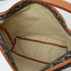 GOYARD Fidge Hobo Shoulder Bag Coated Canvas Leather Dark Brown Camel
