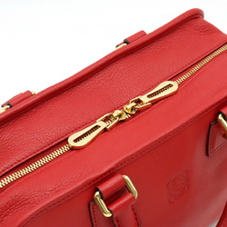 LOEWE Amazona 28 Anagram Handbag Boston Bag Leather Red 352.35.A03