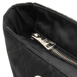 PRADA Prada Tote Bag Chain Shoulder Quilted Nylon Leather NERO Black 1BG017