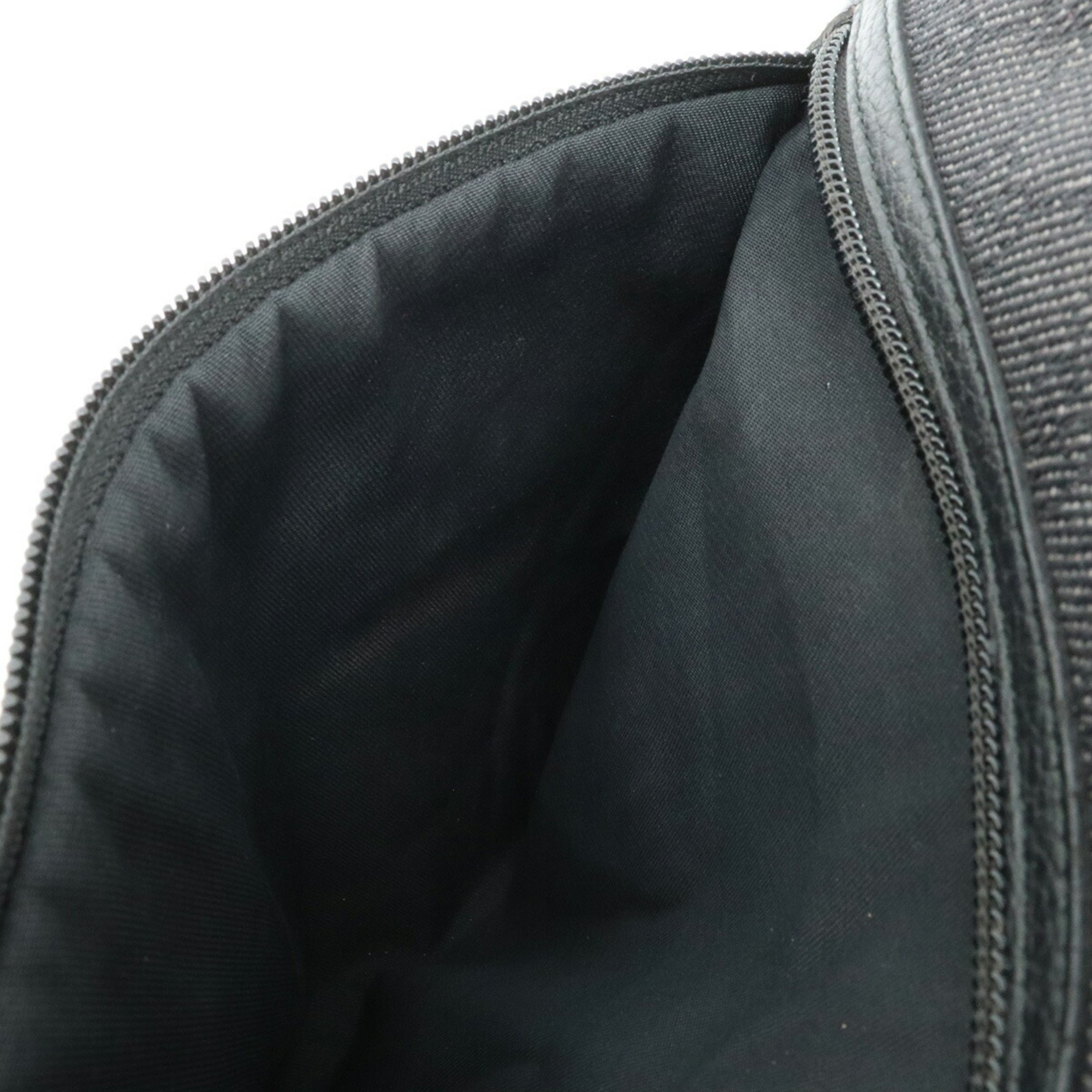 GUCCI GG denim tote bag shoulder canvas leather black 268639