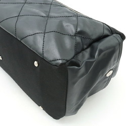 CHANEL Paris Biarritz Shoulder Bag Coated Canvas Black A34205