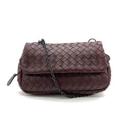 Bottega Veneta Bag Intrecciato Chain Shoulder Reddish Brown Pochette Crossbody Clutch 2way Women's Lambskin Leather 310774 BOTTEGAVENETA