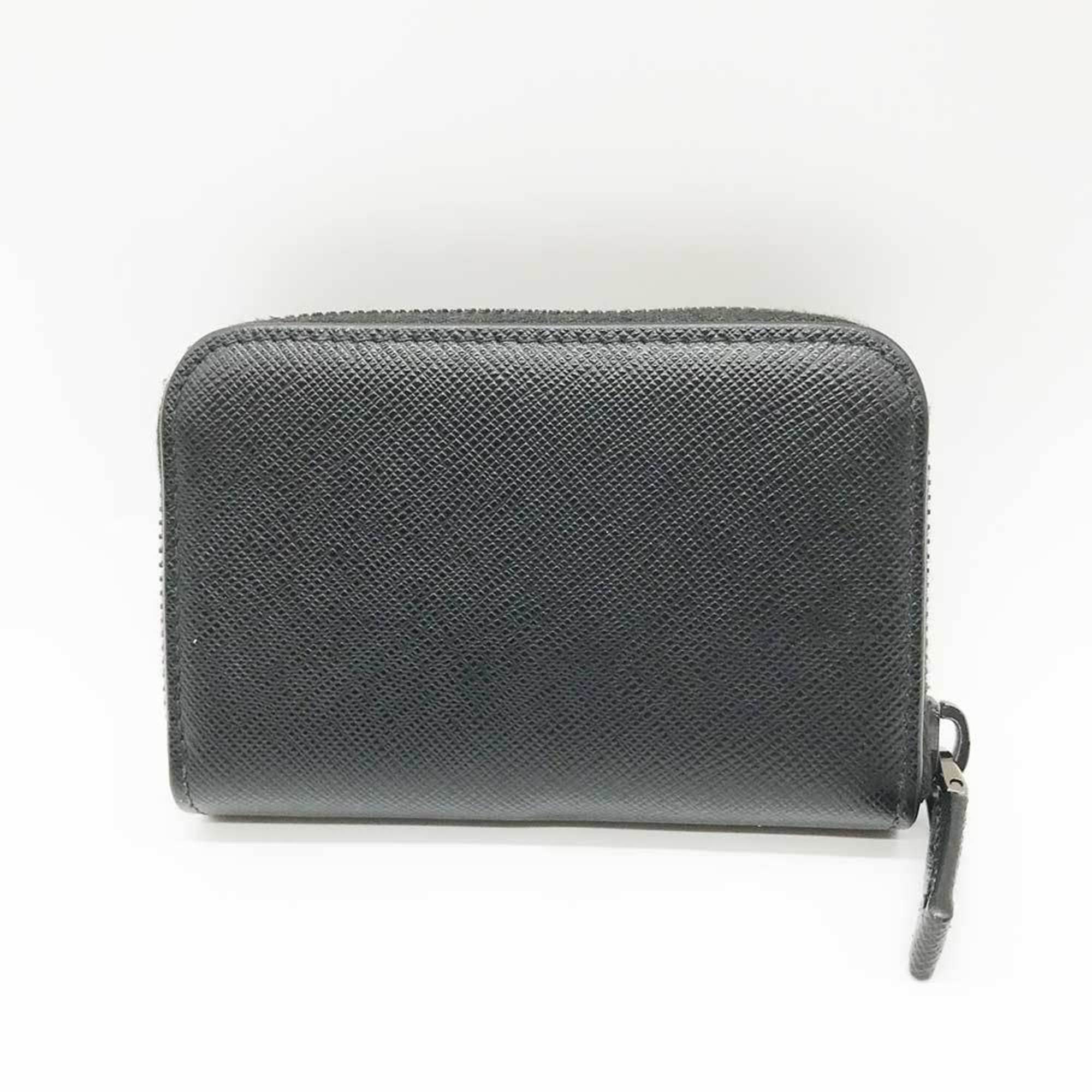 PRADA Wallet/Coin Case Saffiano Leather Black