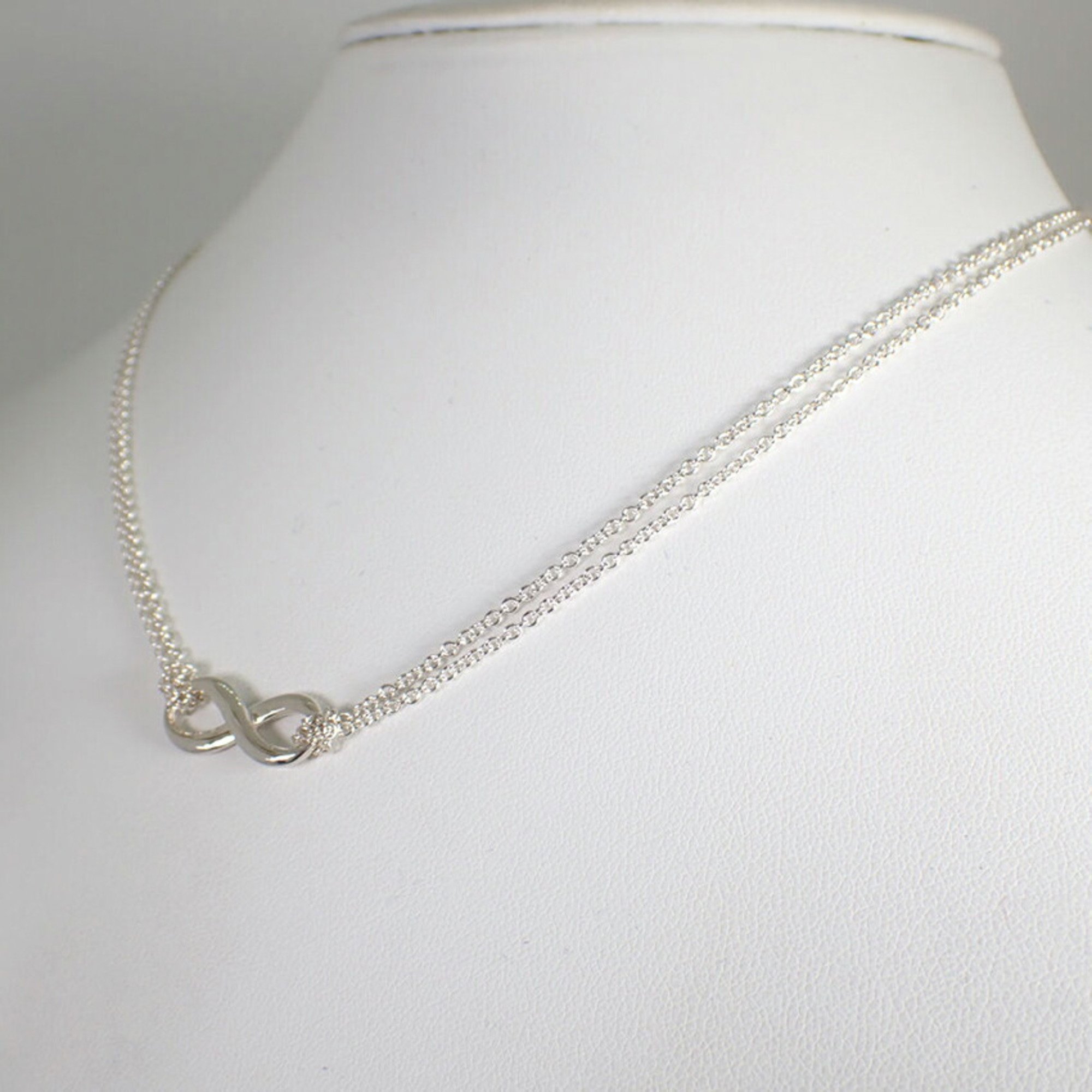 TIFFANY 925 infinity double chain necklace