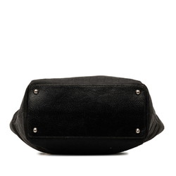 Gucci GG Canvas Tote Bag 120836 Black Leather Women's GUCCI