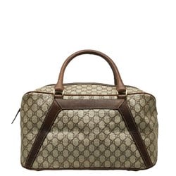 Gucci GG Supreme Boston Bag Travel Beige Brown PVC Leather Women's GUCCI