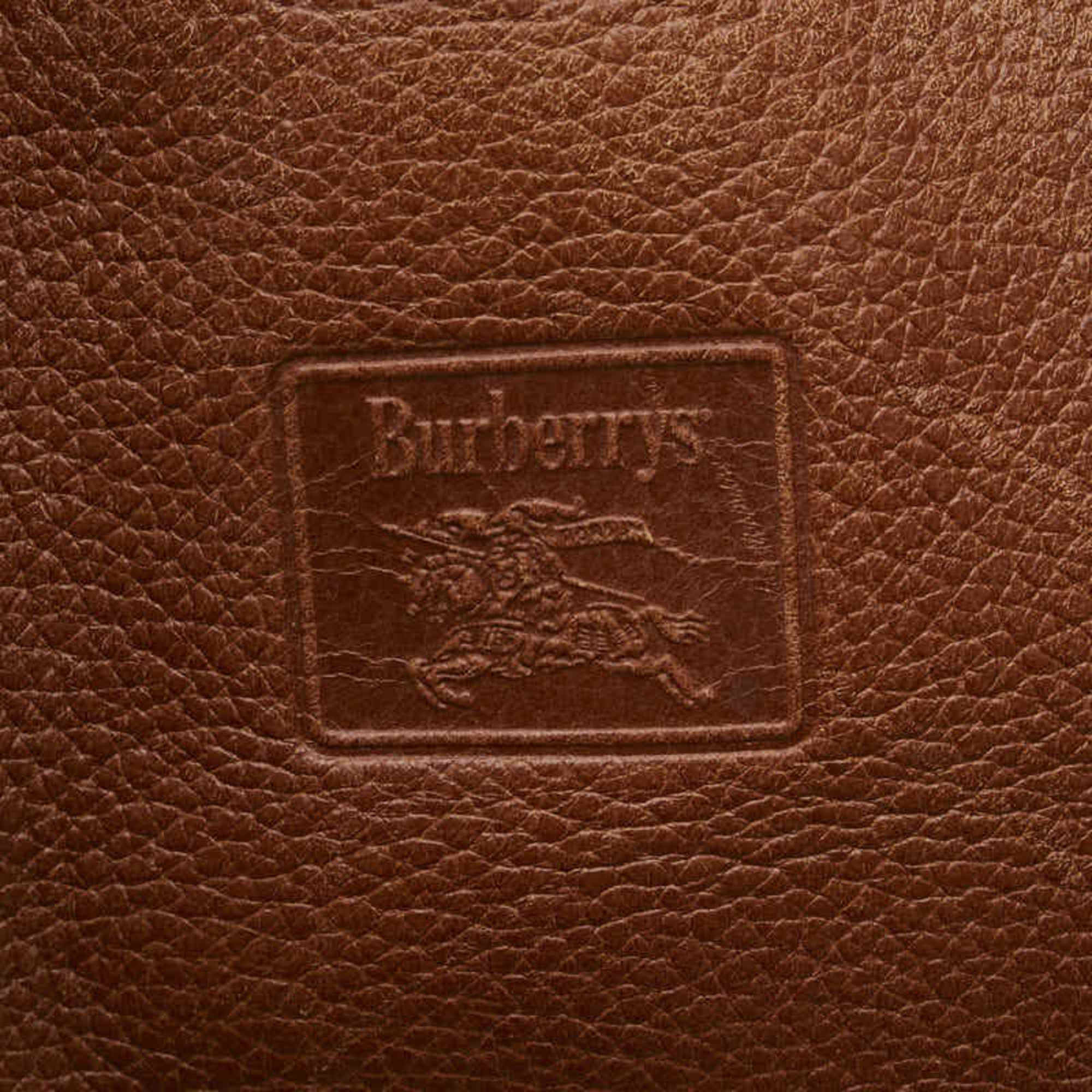 Burberry Nova Check Shadow Horse Shoulder Bag Brown Leather Women's BURBERRY