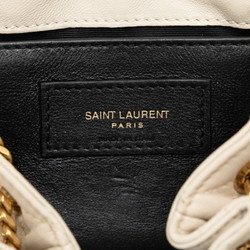 Saint Laurent Nolita YSL Chain Shoulder Bag 672738 Beige Lambskin Women's SAINT LAURENT
