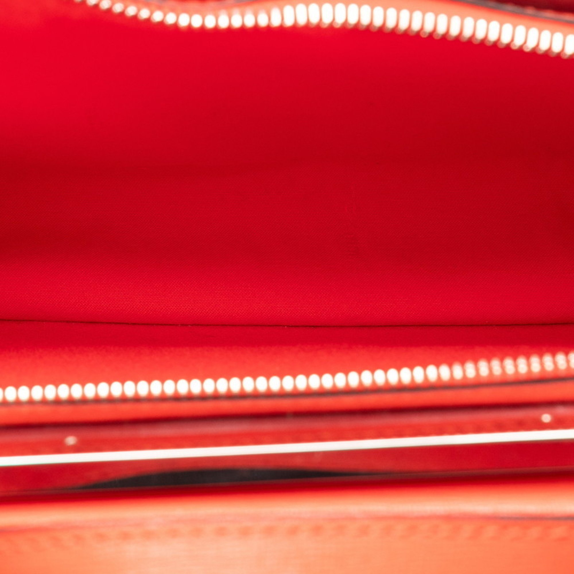 Fendi Demi Jour Handbag Shoulder Bag 8BT222 Orange Red Silver Leather Women's FENDI